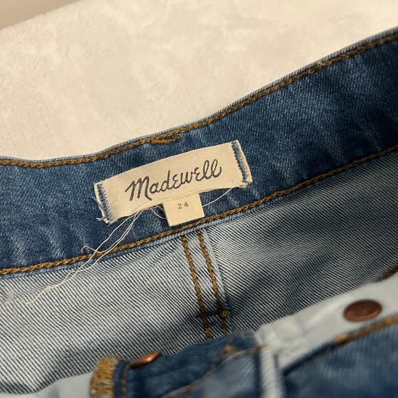 Madewell High Rise Button-Up Raw Hem Denim Shorts - Picture 3 of 4